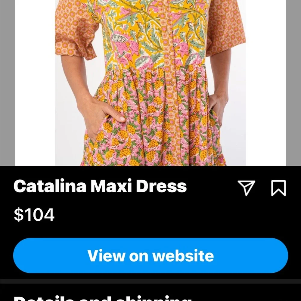NWT LoveStitch Dress pockets 100% cotton midi floral tiered oranges golds pinks - Picture 15 of 15